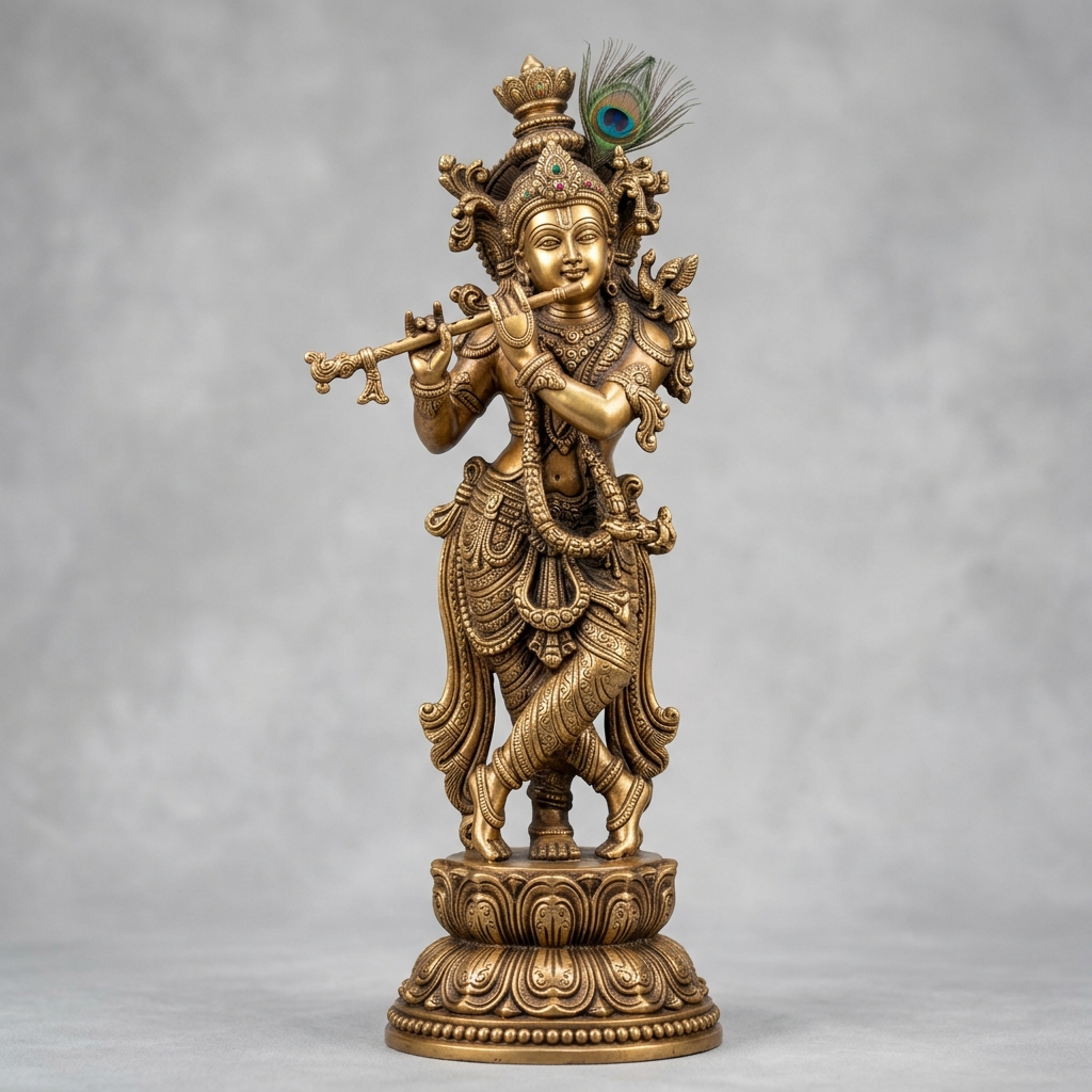 Sree Krishna Devotional Statue (Altar Decor)
