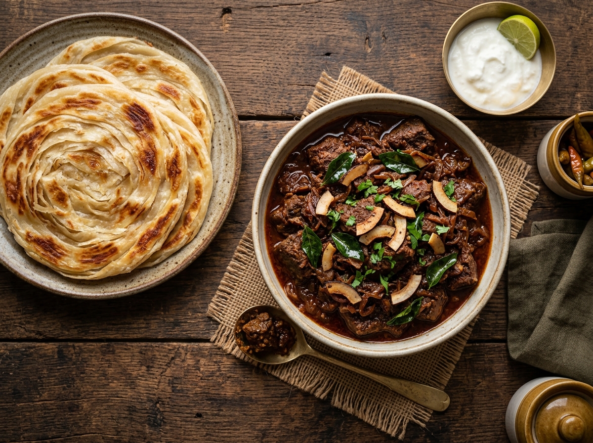 Kerala Malabar Porotta & Beef Roast Combo